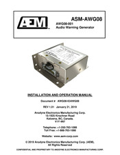 Anodyne Electronics Manufacturing AWG08-001 Installation And Operation Manual