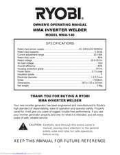Ryobi MMA-140 Owner's Operating Manual