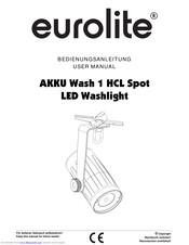 EuroLite AKKU Wash 1 HCL Spot User Manual