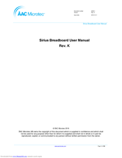 AAC Microtec Sirius User Manual