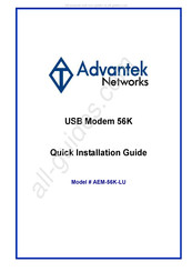 Advantek Networks AEM-56K-LU Quick Installation Manual