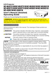 PJLink MC-WU8601B User Manual – Operating Manual