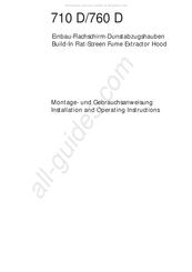 AEG 760 D Installation And Operating Instructions Manual