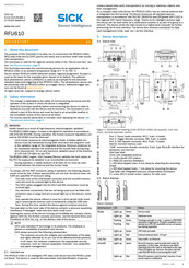 SICK RFU610-10600 Quick Start Manual