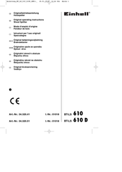EINHELL BT-LS 610 D Original Operating Instructions