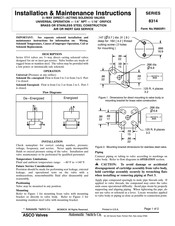 Asco 8314 Series Installation & Maintenance Instructions