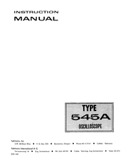 Tektronix 545A Instruction Manual