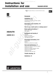 Ariston AQUALTIS AQM9D 29 U Instructions For Installation And Use Manual