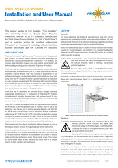 Yingli Solar YL290DG2530L/F-2 Installation And User Manual
