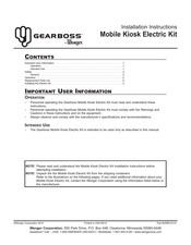 Wenger GEARBOSS Mobile Kiosk Electric Kit Installation Instructions