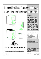 ICP OLF Series Installation Instructions And Homeowner's Manual