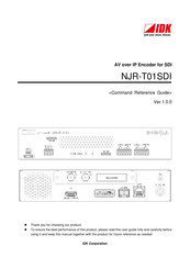 IDK NJR-T01SDI Command Reference Manual
