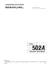 Tektronix 502A Instruction Manual