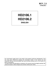 Delta OHM HD2106.2 Manual