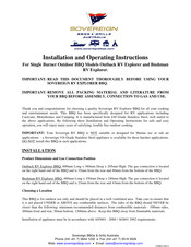 Sovereign Outback RV Explorer Installation And Operating Instructions Manual