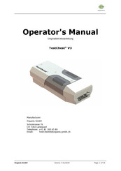 Organis TestChest V3 Operator's Manual