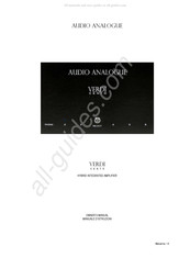 Audio Analogue VERDI CENTO Owner's Manual
