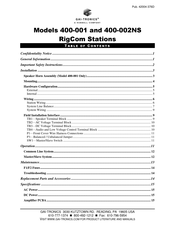 GAI-Tronics RigCom 400-002NS Manual