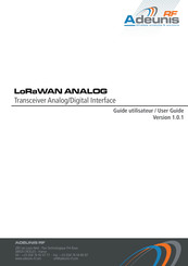 Adeunis RF LoRaWAN ANALOG ARF8190BA User Manual