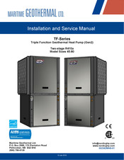 Maritime Geothermal TF Series Installation And Service Manual