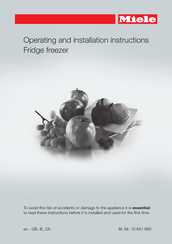 Miele KFN 29683 D obsw Operating And Installation Instruction