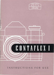 ZEISS IKON CONTAFLEX I Instructions For Use Manual