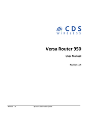 Control Data Systems Versa Router 950 User Manual