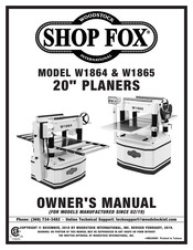 Shop fox W1865 Owner's Manual
