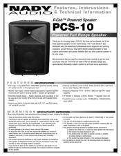 Nady Audio P-Cab PCS-10 Features, Instructions & Technical Information