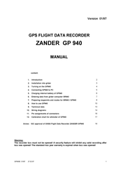 ZANDER GP 940 Manual