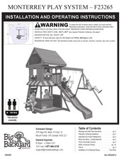 Big Backyard MONTERREY PLAY SYSTEM F23265 Installation And Operating Instructions Manual