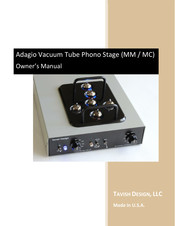 Tavish Design Adagio Vacuum Tube Phono Stage Owner's Manual
