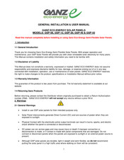 Ganz GSP-40 General Installation & User Manual