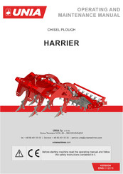 UNIA HARRIER Operating And Maintenance Manual