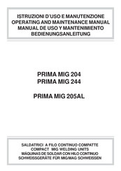 Prima MIG 244 Operating And Maintenance Manual