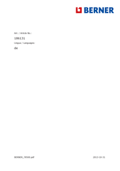 Berner JM-4010 Instruction Manual