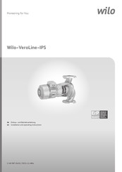 Wilo VeroLine-IPS 20 Installation And Operating Instructions Manual