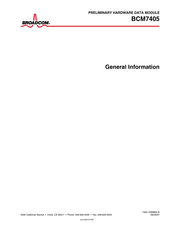 Broadcom BCM7405 General Information Manual