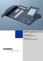 Siemens optiPoint application module Information And Important Operating Procedures