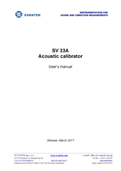 Svantek SV 33A User Manual