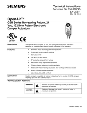 Siemens OpenAir GEB Series Technical Instructions