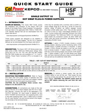 Kepco HSF-1UR Series Quick Start Manual