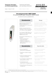 STG-BEIKIRCH MZ2 DGM Technical Information And Operating Instruction