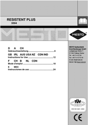 Mesto RESISTENT PLUS 3594 Instructions For Use Manual