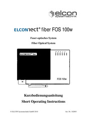 Elcon Elconnect Fiber FOS 100w Short Operating Instructions