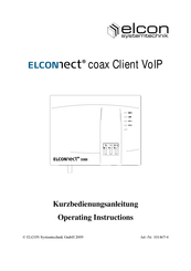 Elcon Elconnect Coax Client VoIP Operating Instructions Manual
