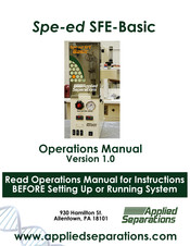 Applied Separations Spe-ed SFE-Basic Operation Manual
