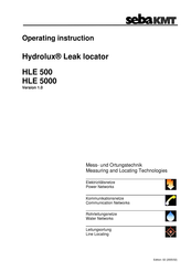 sebaKMT Hydrolux HLE 5000 Operating Instructions Manual
