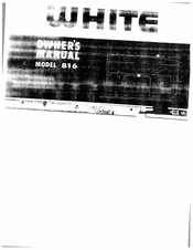 White 816 Owner's Manual