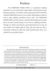 Tekmand Fader Wing Manual